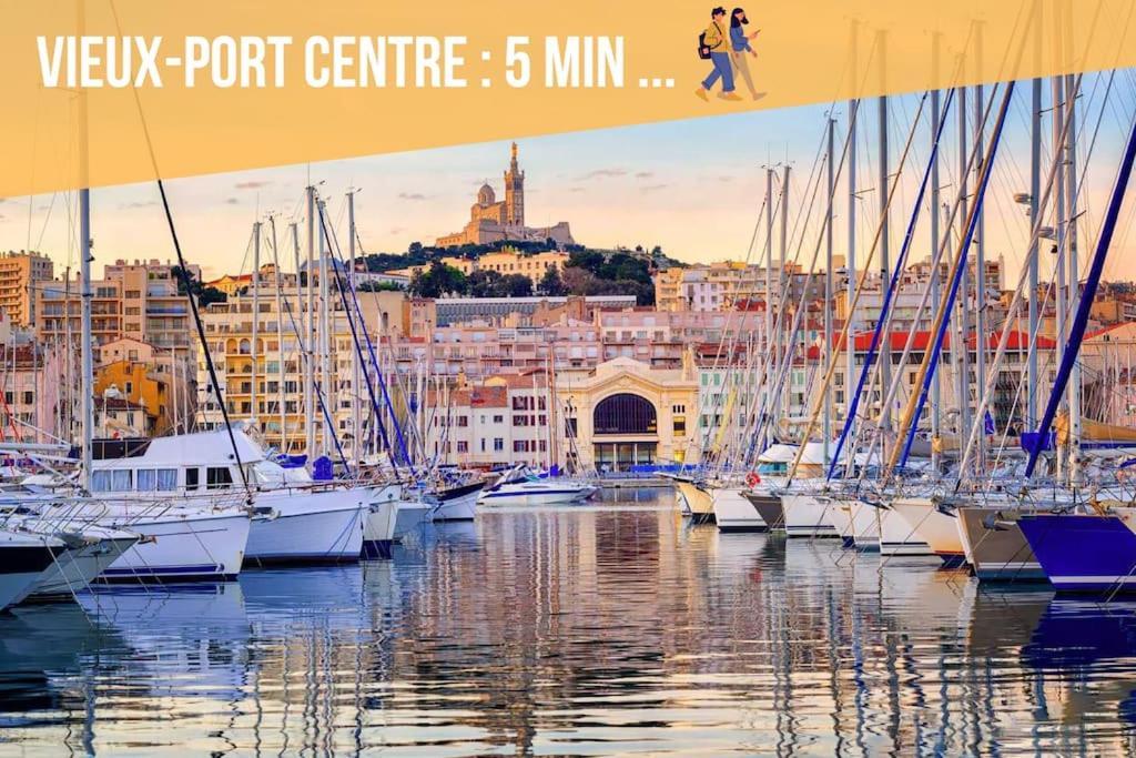 Divine Idylle Central Vieux-Port Terrasse Clim Marseilles Exterior foto